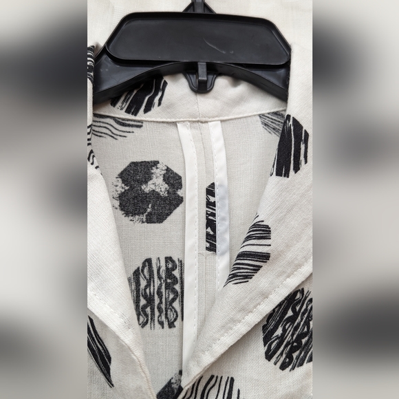 Fridaze 100% Linen Redefined Button Up Shirt Novelty Print Sz S - Picture 7 of 9